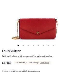 Louis Vuitton Felicie Pochette Monogram Red